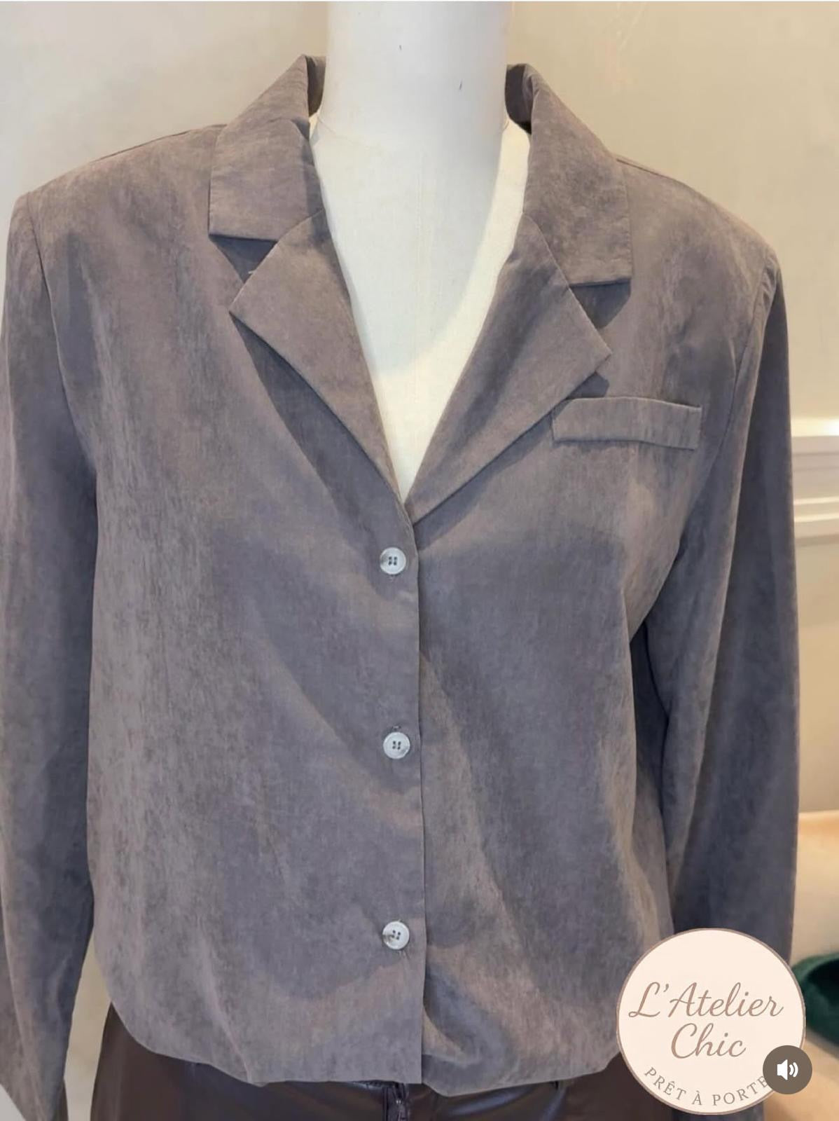 Chemise marron à épaulettes – Leyna