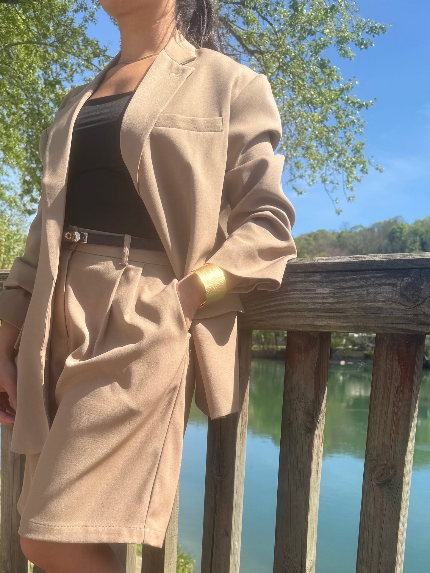 Ensemble blazer et bermuda