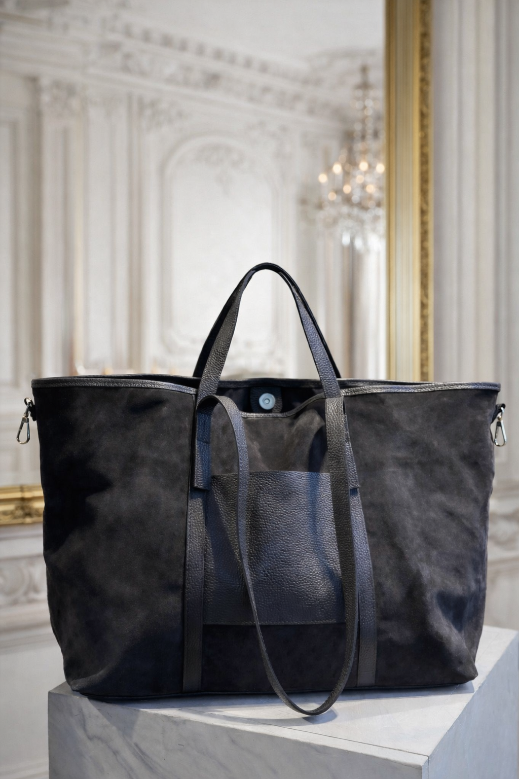 Sac cabas en daim - Choco