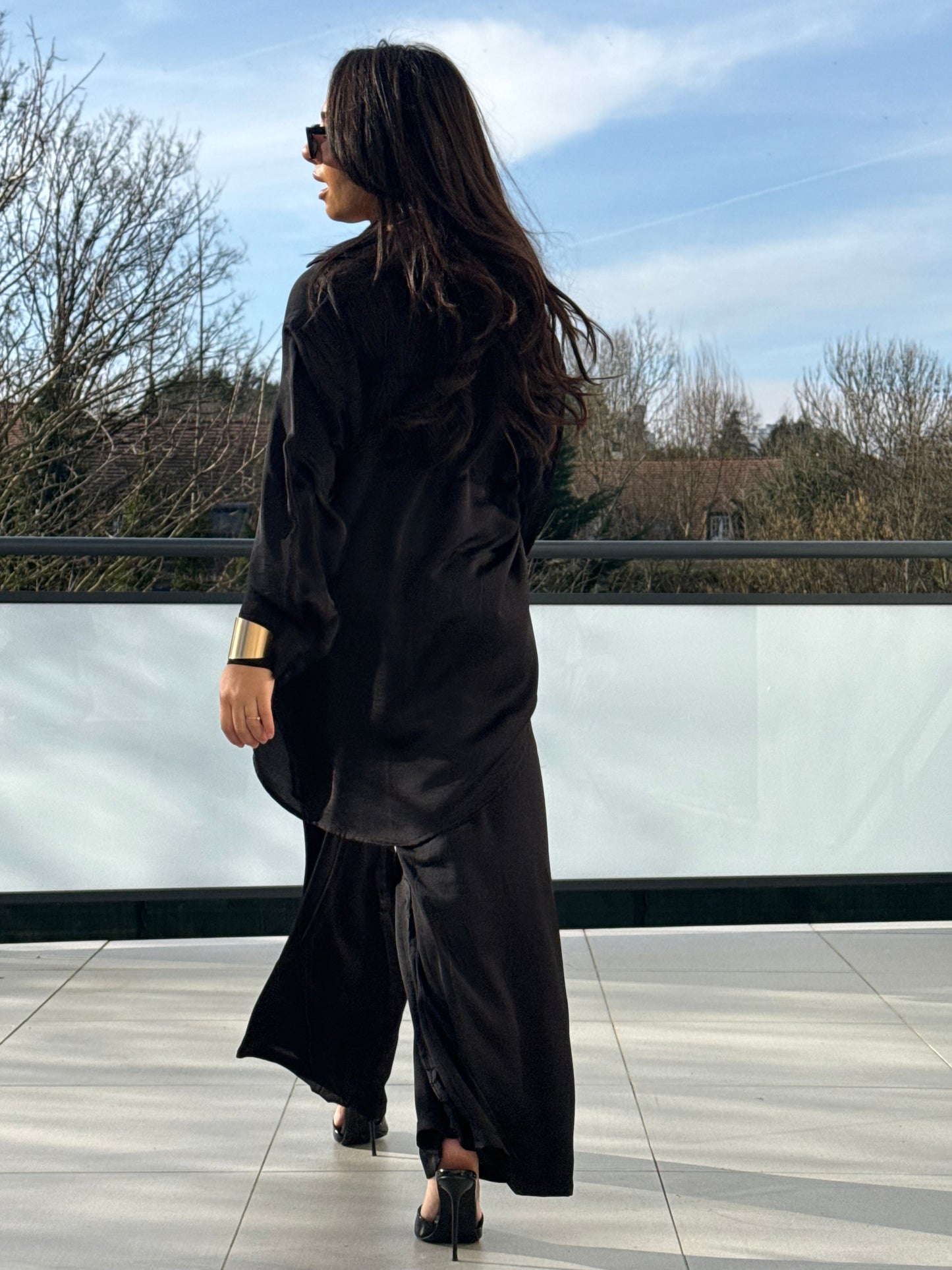 Chemise longue et pantalon fluide-Ines