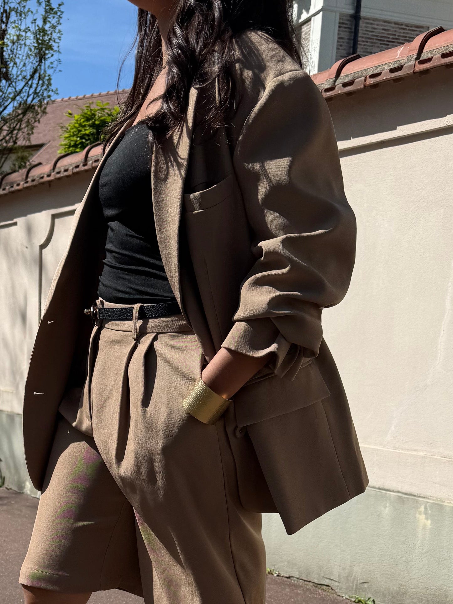 Ensemble blazer et bermuda