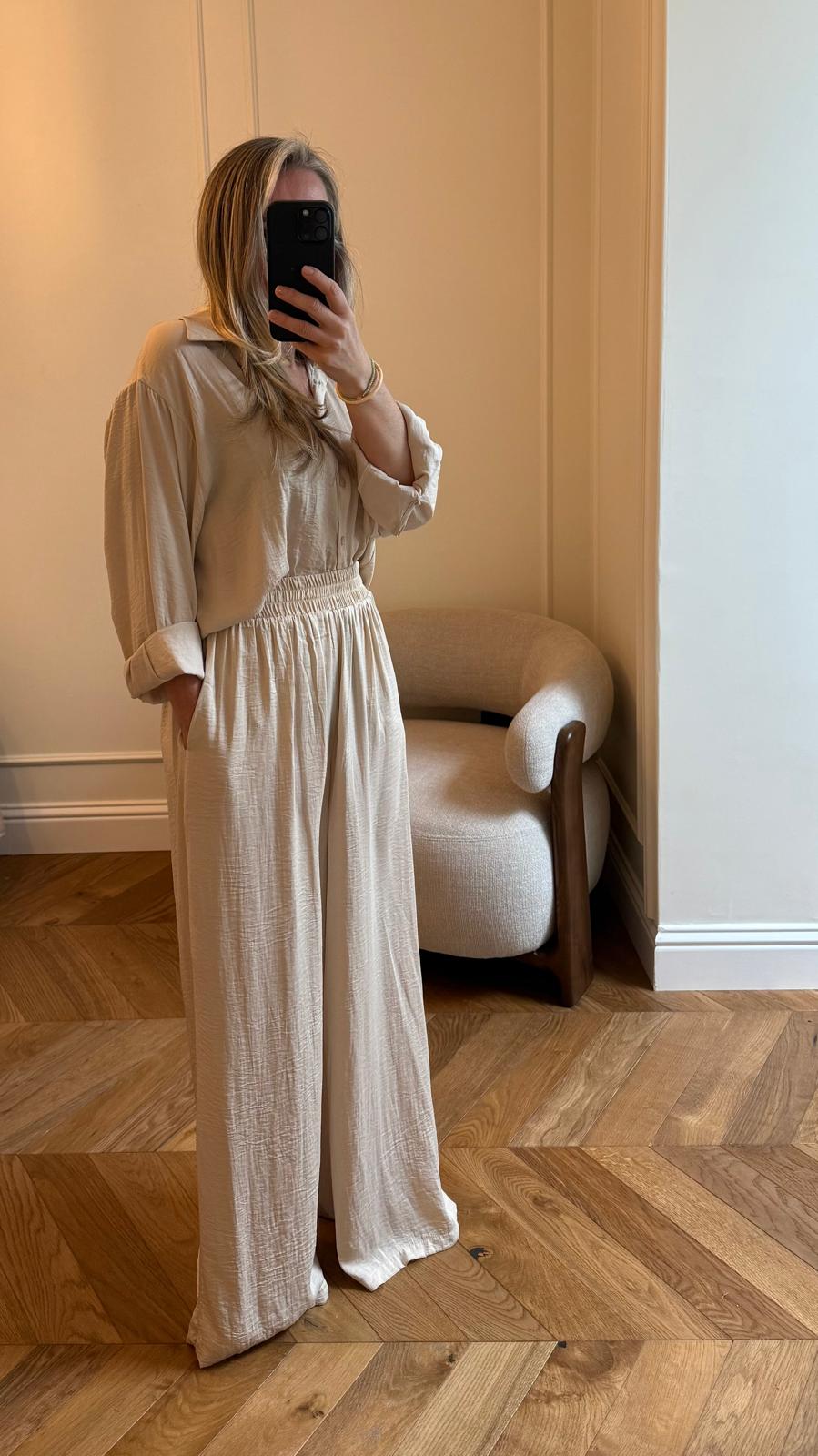Chemise longue et pantalon fluide-Ines