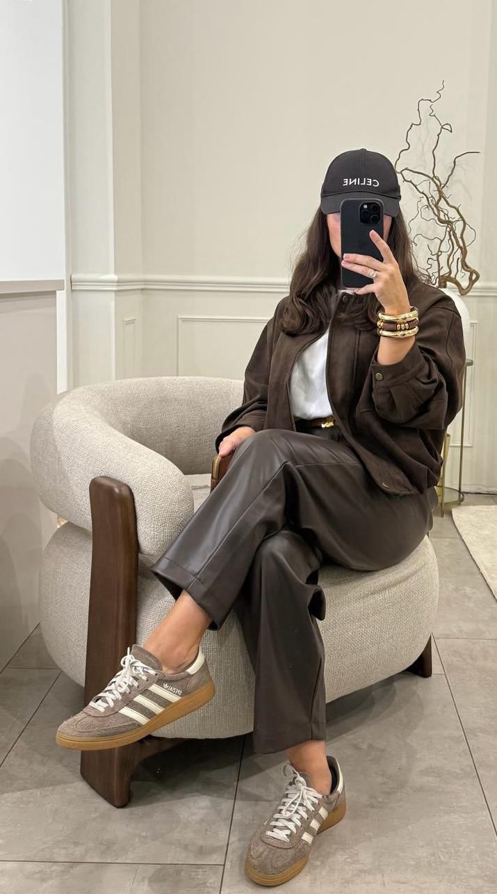Pantalon simili cuir chocolat – Capri